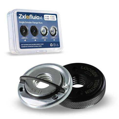 2 Pack 5/8"-11 Angle Grinder Flange Nuts for Fixing Cutting Discs, Quick Release Silver D-Ring and Knurled Arbor Nut for 4-1/2" 5" 7" 9" Grinders, Tool-Free Angle Grinder Attachments in Saudi Arabia