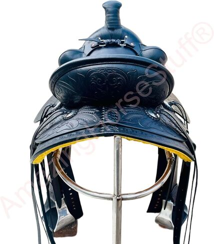 Western Horse Saddle Set Genuine Leather Hand Tooled Floral Cowboy Saddle Trail Pleasure Riding Tack with Breast Collar Headstall Reins Stirrups and Cinch Rodeo Equestrian Gear in Saudi Arabia