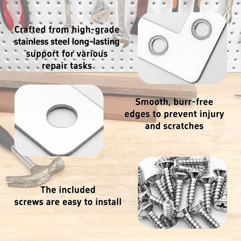 15 قطعة 2 بوصة × 2 بوصة L على شكل زاوية مسطحة، لوحة زاوية من الفولاذ المقاوم للصدأ، دعامة إصلاح شديدة التحمل مع مسامير للخشب والأثاث والخزائن والأرفف والإطار المعدني ولوحة إصلاح الزاوية اليمنى in Kuwait