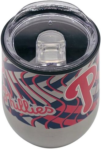 Boelter العلامات التجارية MLB فليكس الفولاذ المقاوم للصدأ 11oz بهلوان السفر المنحني تصميم التفاف كامل 360 درجة (فيلادلفيا فيليز) in Saudi Arabia