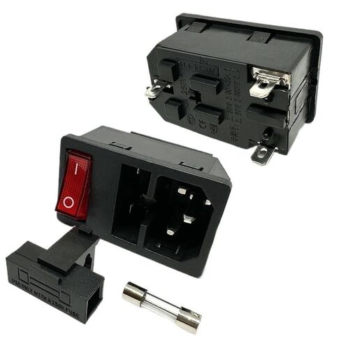 1 قطعة LZ-14-F15 3 دبابيس C14 AC مدخل وحدة مقبس الطاقة مع 10A 5X20mm الصمامات والأحمر 250 فولت LED الروك التبديل IJZHQKTK in Saudi Arabia