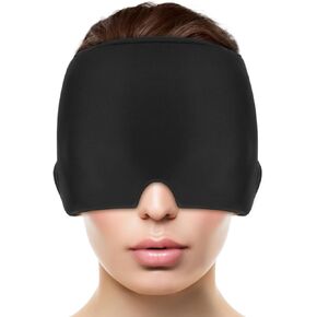 Migraine Headache Relief Cap, FSA Eligible Items Only List，Upgraded Odorless Gel Ice Head Wrap, Soothing Headache Hat, Ice Head Wrap with Hot or Cold Therapy, Tension Relief(Black) in Saudi Arabia