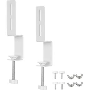 2 Pcs Desk Clamp, pegboard mounting Brackets, Office Gaming Home Desktop Accessories, Wall Board organizing Metal Brackets，Suitable for garages, Kitchens, Homes, Offices, (White) in Kuwait