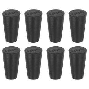 uxcell 8 Pcs Solid Rubber Stopper, Tapered Lab Seal Tube Stopper Plug for Test Tube Flasks Glass Containers Industry and Laboratories, 19x14x25mm Black in Kuwait