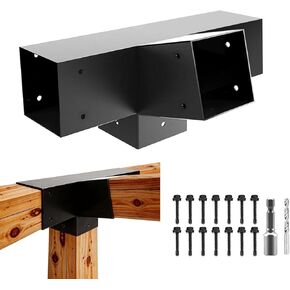 مجموعات دعامة Pegola 15° 4 اتجاهات، دعامات عمود السقف المائل DIY مقاس 4 × 4 بوصة (فعلي: 3.5 بوصة × 3.5 بوصة) دعم خشبي لدعم الشعاع، 13 دعامة شديدة التحمل للأجنحة وشرفات المراقبة والأكواخ والكبائن (عبوة واحدة) in Kuwait