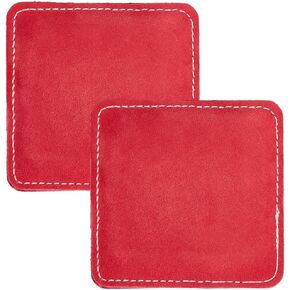 2Pcs Genuine Leather Billiards Cue Towel 3.7" x 3.7" Red Soft Snooker Pole Cloth Towels Stick Shaft Cleaner Polisher Burnisher Tool for Pool Cue Balls Table Maintenance Accessories in Saudi Arabia