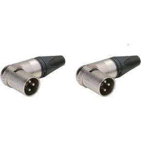 (2) Two Genuine NEUTRIK NC3MRX 3-Pin XLR Right Angle Male Cable Mount Nickel in Saudi Arabia