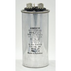 AMBER - 35+5 MFD 370 VAC - MI37050R350 - Round Dual 35 + 5 MFD 370V - Motor Run HVAC Capacitor ; Works with All Brands: Lennox; RHEEM; Trane; Carrier; GENTAQ; Titan PRO; Dayton; PROTECH in Saudi Arabia