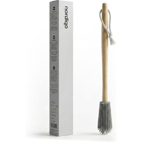 Extra Long Bottle Brush – 16" Bamboo Handle & Flexible Hygienic Silicone Head – Compatible with Sodastream (Not Aqua Fizz), Aarke Plastic Bottles, Vases, Tumblers | BPA Free | Scratch-Free in Saudi Arabia
