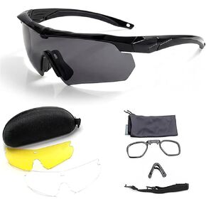 نظارات بيرسي التكتيكية للأمان في الهواء الطلق نظارات مضادة للضباب مع 3 عدسات قابلة للتبديل وحافظة صلبة للرجال والنساء in Kuwait
