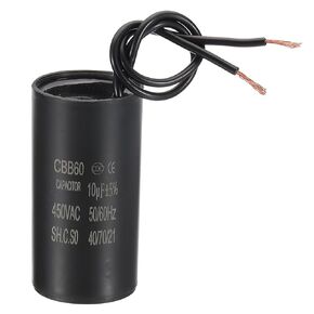 PATIKIL 10uf CBB60 Run Capacitor, AC 450V 2 Wires 50/60Hz Motor Running Capacitor 61x31.5x61, Black in Kuwait