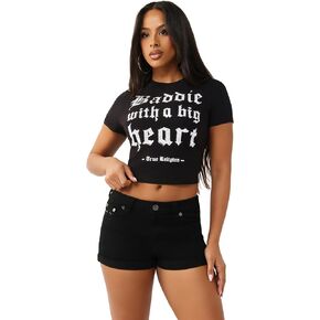 تي شيرت True Baddie النسائي من True Religion مع قلب كبير in Kuwait