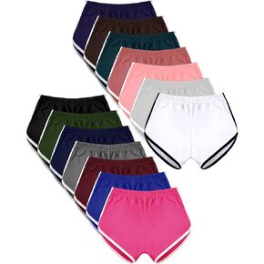 Lasnten 14 Pcs Shorts Women Yoga Athletic Elastic Summer Breathable Sports Polyester Cotton Workout Shorts in Saudi Arabia
