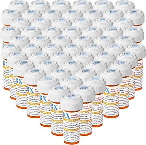 Threlaco 60 Set 2026 Nursing Graduation Party Supplies 60 Empty Pill Bottles with Caps 8 Dram Plastic Medicine Containers with 60 Sticky Label Pill Vial for Nurse Party Favors Gifts for BSN Rn Pharmd in Saudi Arabia