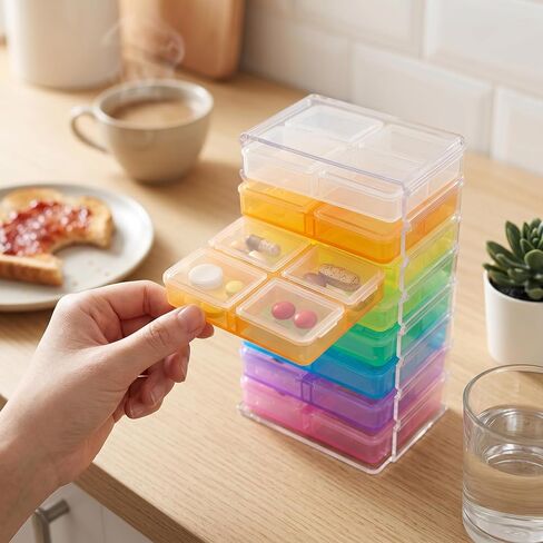 Weekly Organizer, Travel 7 Day Box Case with Large Compartment to Hold Vitamins, Cod Liver Oil, Supplements and Medication in Saudi Arabia