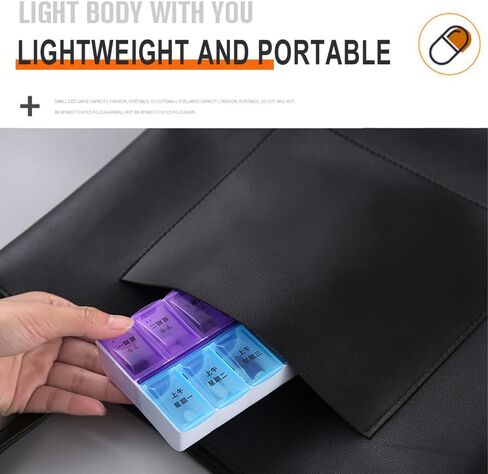 Pill Organizer 14 Grid Compartments Pill Holder Portable Medicine Container Case, Daily Weekly Medication Organizer in Saudi Arabia