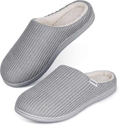 Garonne Women's Cozy House Slippers with Soft Memory Foam and Wool-Like Lining, Ladies' Knit Slip-on House Shoes with Non-slip Rubber Sole for Bedroom Indoor in Saudi Arabia