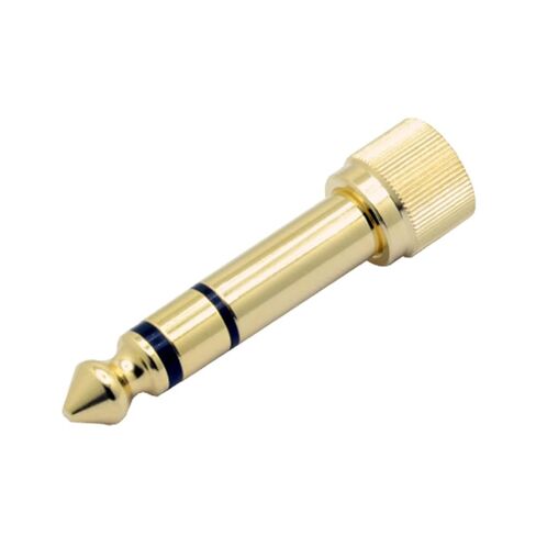 10Pcs/lot 3 Poles 3.5mm Stereo Male Plug Screw-into 6.35mm 3 Poles Stereo Male Plug 2 in 1 Audio Adapter Converter Connector(5 Black 5 Silver) in Kuwait