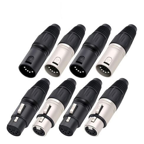 5 Pin XLR Audio Cable Connector 5Pin Male Plug MIC Snake Plug for Microphone Cable Electrical Adapter 1Pcs(1xF-Silver) in Saudi Arabia