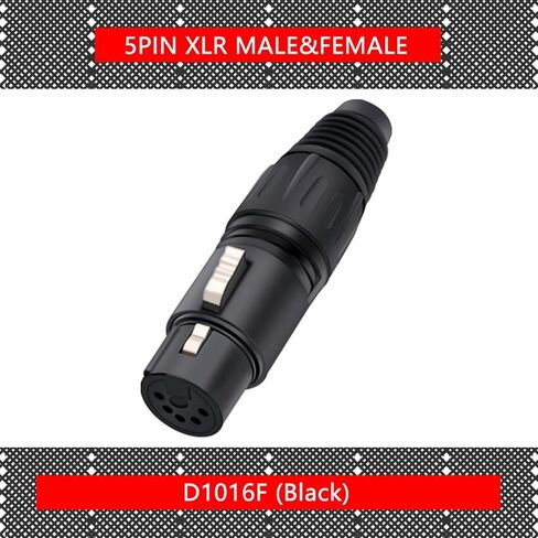 5 Pin XLR Audio Cable Connector 5Pin Male Plug MIC Snake Plug for Microphone Cable Electrical Adapter 1Pcs(1xF-Silver) in Saudi Arabia