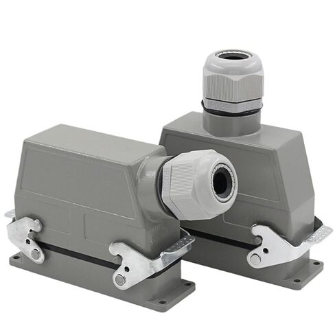 Hdc-hd-064 موصل عالي التحمل 64 - مقبس طيران مستطيل مضغوط على البارد صناعي 10 أمبير 1 قطعة (الخط العلوي) in Kuwait