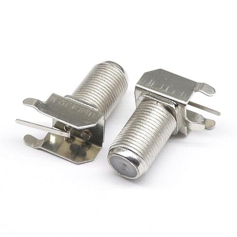 F-Head Connector Household-to-Household 90-Degree Bent Feet Digital Set-top Box with Threaded Female Seat Iron Shell F Head 1Pcs in Kuwait