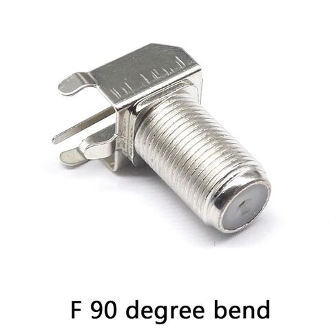 F-Head Connector Household-to-Household 90-Degree Bent Feet Digital Set-top Box with Threaded Female Seat Iron Shell F Head 1Pcs in Kuwait