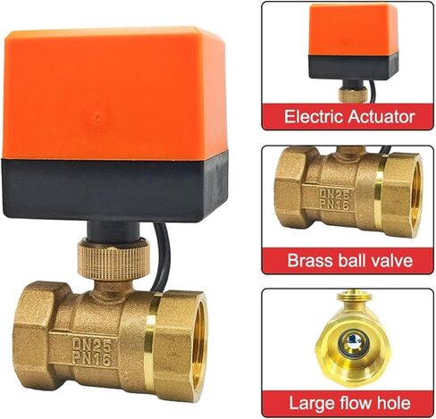 1/2 3/4 1 1-1/4 1-1/2 2 Inch Electric Ball Valve Brass Solenoid Valves Two-Way AC220V DC24V DC12V 1Pcs(1/2",24VAC) in Saudi Arabia