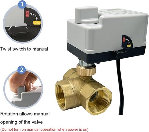 DN15 DN20 DN25 DN50 Brass Motorized Ball Valve 220V 12V 24V 3-Wire 2-Control Electric Actuators With Manual Switch 1Pcs(DN40,12VDC_3 WAY) in Saudi Arabia