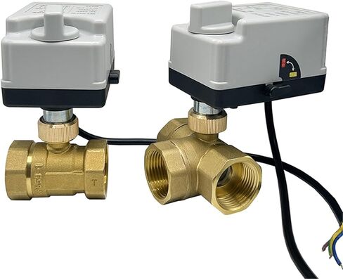 DN15 DN20 DN25 DN50 Brass Motorized Ball Valve 220V 12V 24V 3-Wire 2-Control Electric Actuators With Manual Switch 1Pcs(DN40,12VDC_3 WAY) in Saudi Arabia