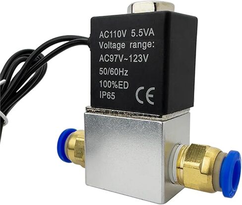 DC12V 24V AC110V 220V مغلق عادة 1/4 بوصة صامت ثنائي الاتجاه صمام الملف اللولبي الهوائي 1 قطعة (6 مللي متر ، تيار مستمر 12 فولت) in Kuwait