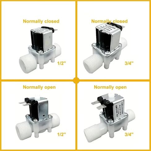 12V 24V 110V 220V Normally Closed Solenoid Valve External Thread 0.02-0.8mpa Pressure 1/2 Inch 1Pcs(3/4",12V_NORMALLY CLOSED) in Saudi Arabia