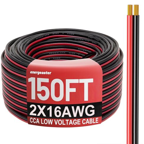 Energeaster 16 Gauge Wire, 16AWG Automotive Electrical Wire 50FT 2 Conductor Red Black 12V/24V DC Cable LED Strips Extension Cord for Light RC Car Speaker Wire in Saudi Arabia