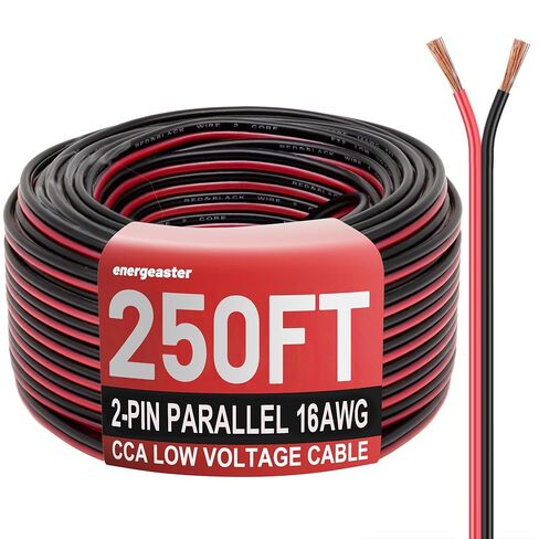 Energeaster 16 Gauge Wire, 16AWG Automotive Electrical Wire 50FT 2 Conductor Red Black 12V/24V DC Cable LED Strips Extension Cord for Light RC Car Speaker Wire in Saudi Arabia