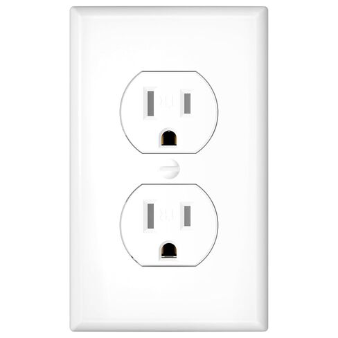 Amico 30 Pack 15 Amp Duplex Outlets with Wall Plates Bundle, UL Listed, Heavy-Duty 2-Pole 3-Wire Tamper Resistant Electrical Outlets Receptacles, Self-Grounding, Suitable for Home and Business, White in Saudi Arabia