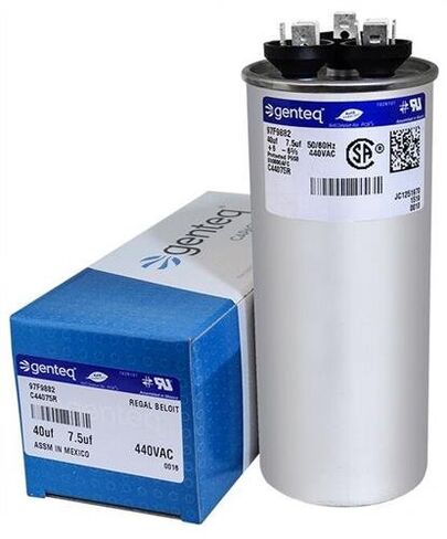 Mars 12287 - 40 + 7.5 uF MFD x 440 VAC Genteq Replacement Dual Capacitor Round # C44075R / 97F9882 in Saudi Arabia