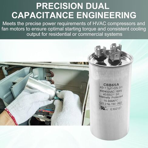 Z97F9969 45/7.5 uF MFD Dual Run Capacitor 400/450V - OEM Upgraded Replacement for Genteq Z97F9969 & GE AC Units in Saudi Arabia
