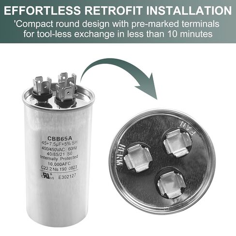 Z97F9969 45/7.5 uF MFD Dual Run Capacitor 400/450V - OEM Upgraded Replacement for Genteq Z97F9969 & GE AC Units in Saudi Arabia