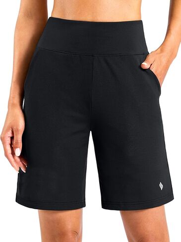 SANTINY Women's 7"/9" Bermuda Long Shorts Lightweight High Waisted Walking Casual Running Workout Athletic Short with Pockets in Saudi Arabia