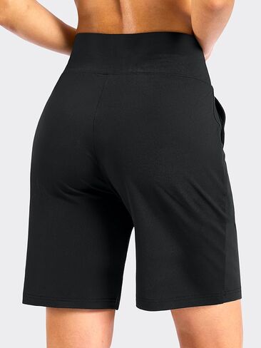 SANTINY Women's 7"/9" Bermuda Long Shorts Lightweight High Waisted Walking Casual Running Workout Athletic Short with Pockets in Saudi Arabia