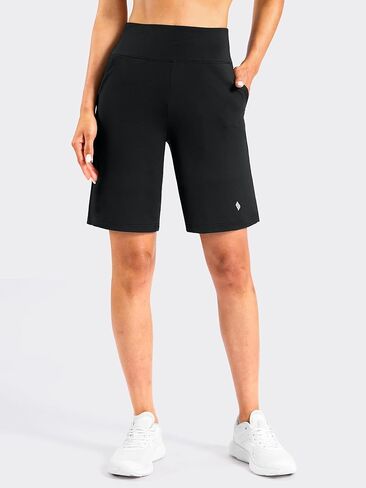 SANTINY Women's 7"/9" Bermuda Long Shorts Lightweight High Waisted Walking Casual Running Workout Athletic Short with Pockets in Saudi Arabia