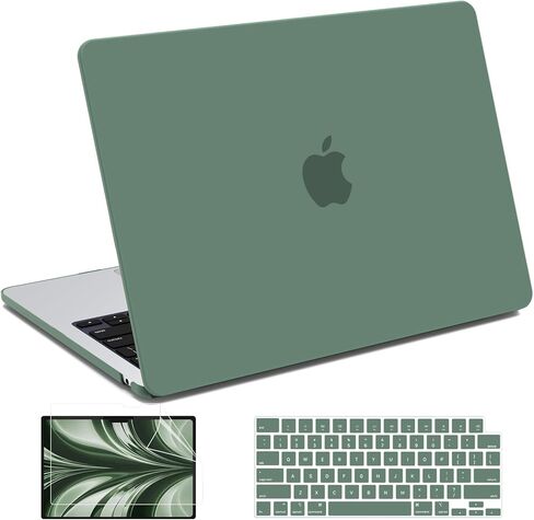 B BELK متوافق مع حافظة MacBook Air 13 بوصة 2025، حافظة MacBook Air M2 M3 M4 اللامعة 2024-2022 موديلات A3113 A3240 A2681، غطاء صلب واقٍ للكمبيوتر المحمول + أغطية لوحة المفاتيح والشاشة، لؤلؤي لامع in Kuwait
