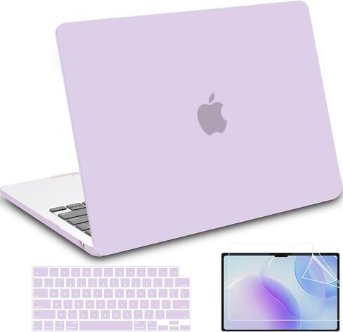 B BELK متوافق مع حافظة MacBook Air 13 بوصة 2025، حافظة MacBook Air M2 M3 M4 اللامعة 2024-2022 موديلات A3113 A3240 A2681، غطاء صلب واقٍ للكمبيوتر المحمول + أغطية لوحة المفاتيح والشاشة، لؤلؤي لامع in Kuwait