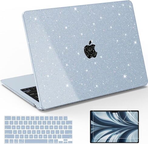 B BELK متوافق مع حافظة MacBook Air 13 بوصة 2025، حافظة MacBook Air M2 M3 M4 اللامعة 2024-2022 موديلات A3113 A3240 A2681، غطاء صلب واقٍ للكمبيوتر المحمول + أغطية لوحة المفاتيح والشاشة، لؤلؤي لامع in Kuwait