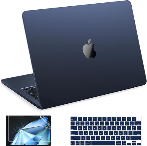 B BELK متوافق مع حافظة MacBook Air 13 بوصة 2025، حافظة MacBook Air M2 M3 M4 اللامعة 2024-2022 موديلات A3113 A3240 A2681، غطاء صلب واقٍ للكمبيوتر المحمول + أغطية لوحة المفاتيح والشاشة، لؤلؤي لامع in Kuwait