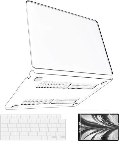 B BELK متوافق مع حافظة MacBook Air 13 بوصة 2025، حافظة MacBook Air M2 M3 M4 اللامعة 2024-2022 موديلات A3113 A3240 A2681، غطاء صلب واقٍ للكمبيوتر المحمول + أغطية لوحة المفاتيح والشاشة، لؤلؤي لامع in Kuwait