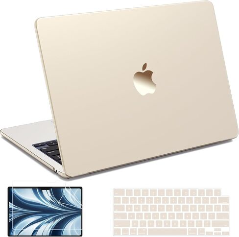 B BELK متوافق مع حافظة MacBook Air 13 بوصة 2025، حافظة MacBook Air M2 M3 M4 اللامعة 2024-2022 موديلات A3113 A3240 A2681، غطاء صلب واقٍ للكمبيوتر المحمول + أغطية لوحة المفاتيح والشاشة، لؤلؤي لامع in Kuwait