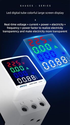 Digital Energy Meter, AC 80-270V, 0-100A, Rail-Mounted Power Consumption Monitor, Multifunction Tester GT2P-E in Saudi Arabia
