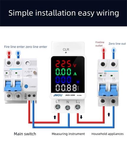 Digital Energy Meter, AC 80-270V, 0-100A, Rail-Mounted Power Consumption Monitor, Multifunction Tester GT2P-E in Saudi Arabia