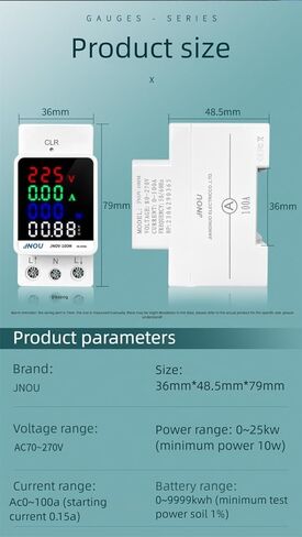 Digital Energy Meter, AC 80-270V, 0-100A, Rail-Mounted Power Consumption Monitor, Multifunction Tester GT2P-E in Saudi Arabia